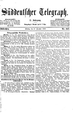 Süddeutscher Telegraph Montag 27. Dezember 1869