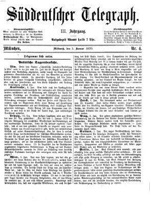 Süddeutscher Telegraph Mittwoch 5. Januar 1870