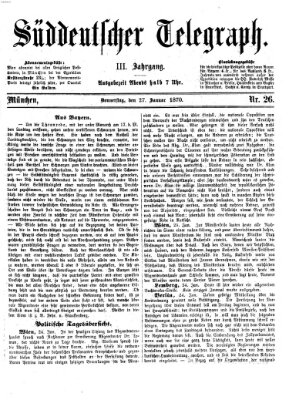 Süddeutscher Telegraph Donnerstag 27. Januar 1870