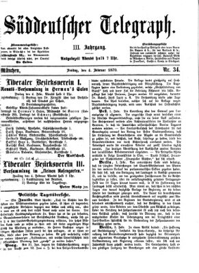 Süddeutscher Telegraph Freitag 4. Februar 1870