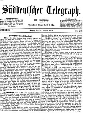 Süddeutscher Telegraph Montag 28. Februar 1870