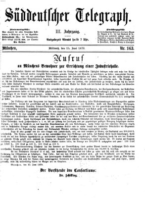 Süddeutscher Telegraph Mittwoch 15. Juni 1870