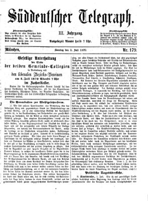 Süddeutscher Telegraph Sonntag 3. Juli 1870