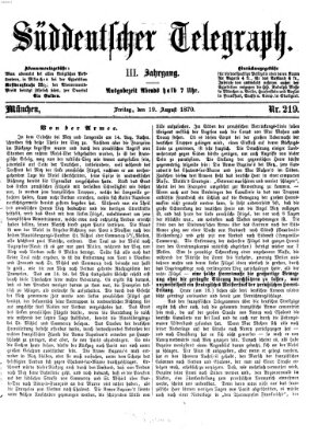 Süddeutscher Telegraph Freitag 19. August 1870