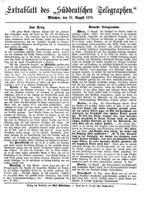 Süddeutscher Telegraph Sonntag 21. August 1870