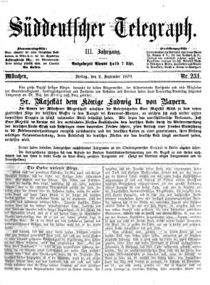 Süddeutscher Telegraph Freitag 2. September 1870