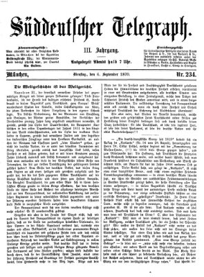 Süddeutscher Telegraph Dienstag 6. September 1870