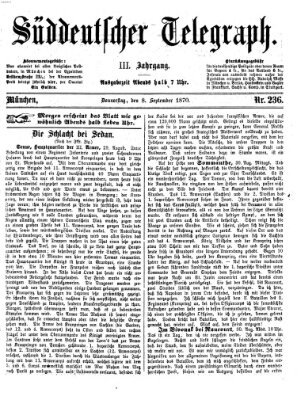 Süddeutscher Telegraph Donnerstag 8. September 1870