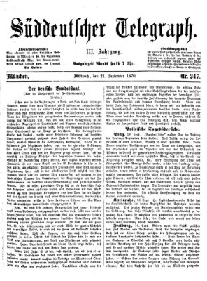 Süddeutscher Telegraph Mittwoch 21. September 1870