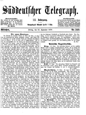 Süddeutscher Telegraph Freitag 23. September 1870