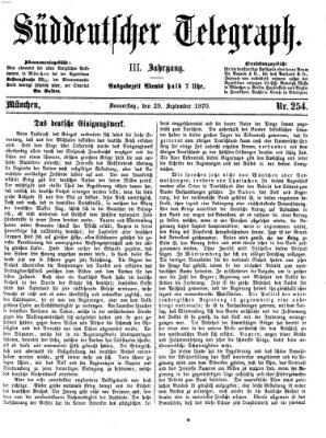 Süddeutscher Telegraph Donnerstag 29. September 1870