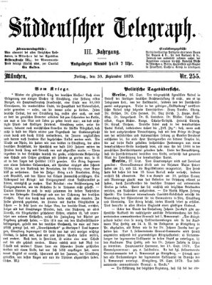 Süddeutscher Telegraph Freitag 30. September 1870