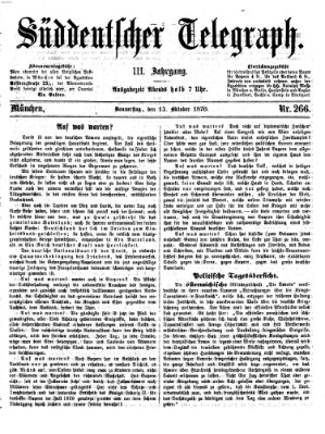 Süddeutscher Telegraph Donnerstag 13. Oktober 1870