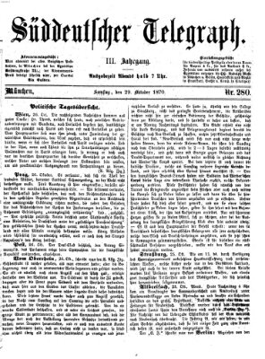 Süddeutscher Telegraph Samstag 29. Oktober 1870