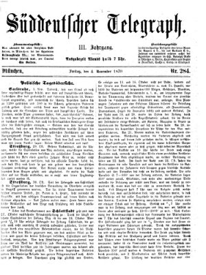 Süddeutscher Telegraph Freitag 4. November 1870