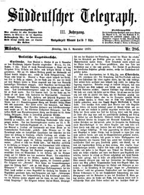 Süddeutscher Telegraph Sonntag 6. November 1870