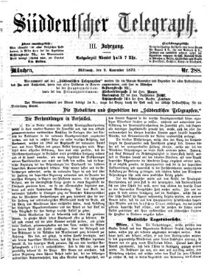 Süddeutscher Telegraph Mittwoch 9. November 1870