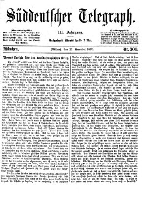 Süddeutscher Telegraph Mittwoch 23. November 1870