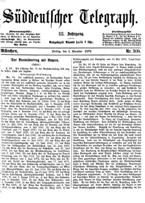 Süddeutscher Telegraph Freitag 2. Dezember 1870