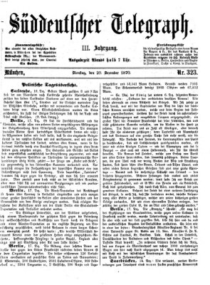 Süddeutscher Telegraph Dienstag 20. Dezember 1870