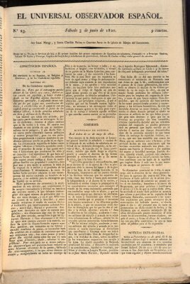 El Universal Samstag 3. Juni 1820