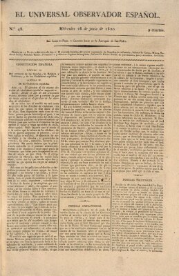 El Universal Mittwoch 28. Juni 1820