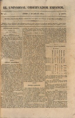 El Universal Samstag 1. Juli 1820