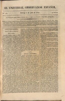 El Universal Sonntag 2. Juli 1820