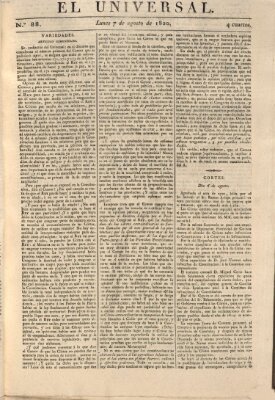 El Universal Montag 7. August 1820