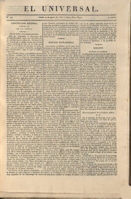 El Universal Samstag 12. August 1820