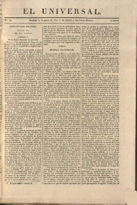 El Universal Sonntag 13. August 1820