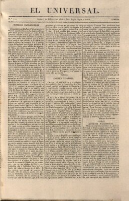 El Universal Donnerstag 7. September 1820