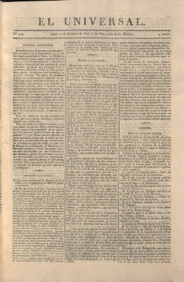 El Universal Montag 11. September 1820