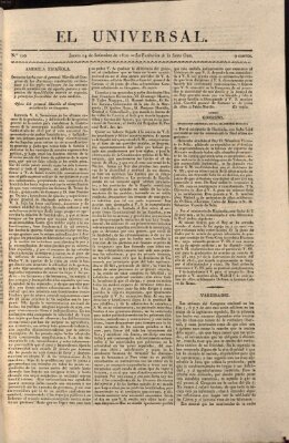 El Universal Donnerstag 14. September 1820