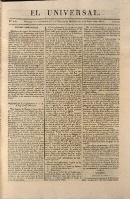 El Universal Sonntag 17. September 1820