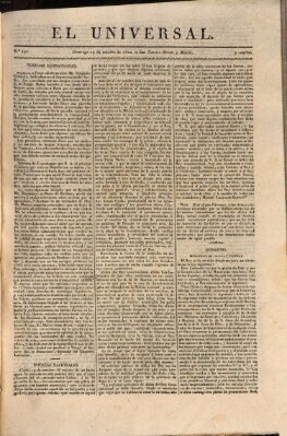 El Universal Sonntag 29. Oktober 1820