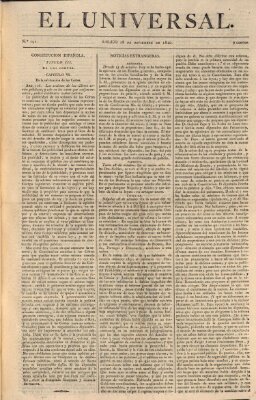 El Universal Samstag 18. November 1820