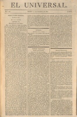 El Universal Dienstag 21. November 1820