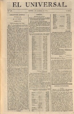 El Universal Dienstag 5. Dezember 1820