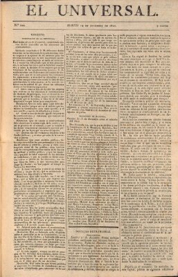 El Universal Dienstag 19. Dezember 1820