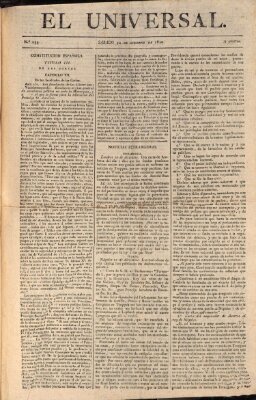 El Universal Samstag 30. Dezember 1820