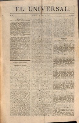 El Universal Sonntag 7. Januar 1821