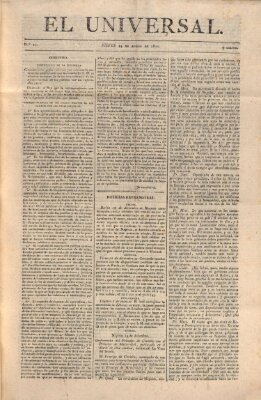 El Universal Donnerstag 25. Januar 1821