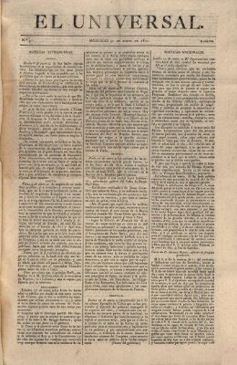 El Universal Mittwoch 31. Januar 1821