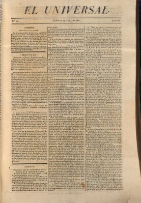 El Universal Montag 9. April 1821