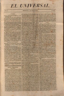 El Universal Mittwoch 11. April 1821