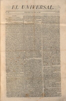 El Universal Mittwoch 18. April 1821