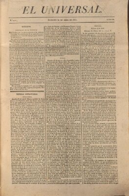 El Universal Samstag 21. April 1821