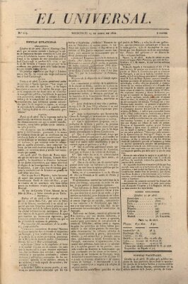 El Universal Mittwoch 25. April 1821