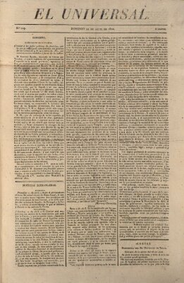 El Universal Sonntag 29. April 1821